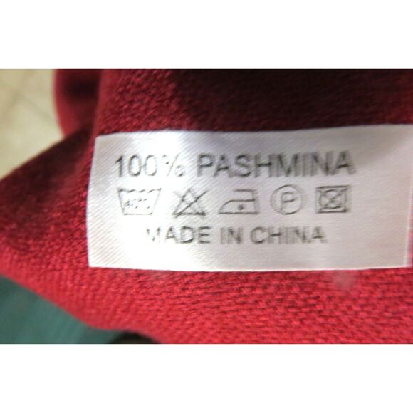 Solid Red 100% Pashmina Scarf Shawl Wrap fringe Soft 70”x28” - Picture 3 of 3